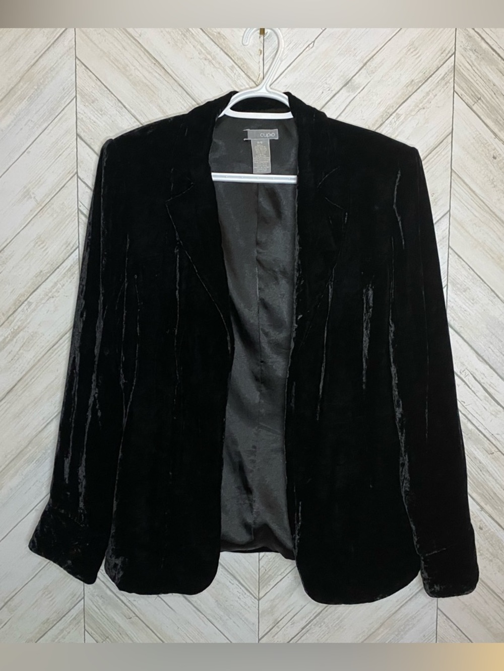 Cupio Black Velvet Blazer Jacket